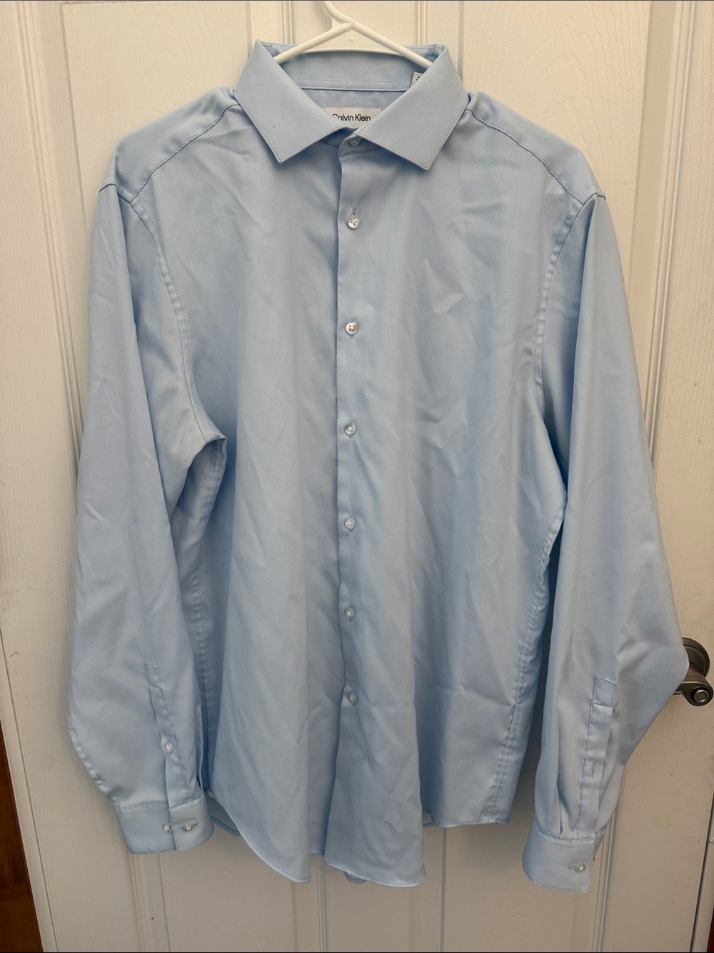 Calvin Klein Sky Blue Men's Button-Down Dress Shirt